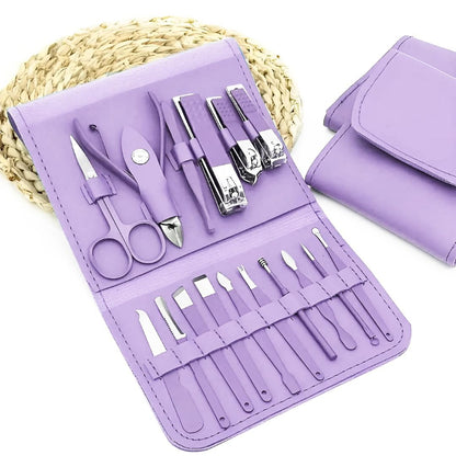 Manicure Set Nail Clipper Kit - 16 Pieces - Nail Care Tools for Hand & Feet