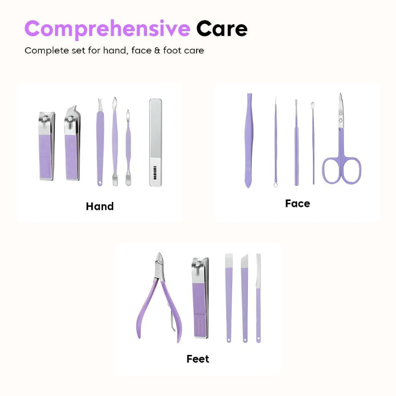 Manicure Set Nail Clipper Kit - 16 Pieces - Nail Care Tools for Hand & Feet