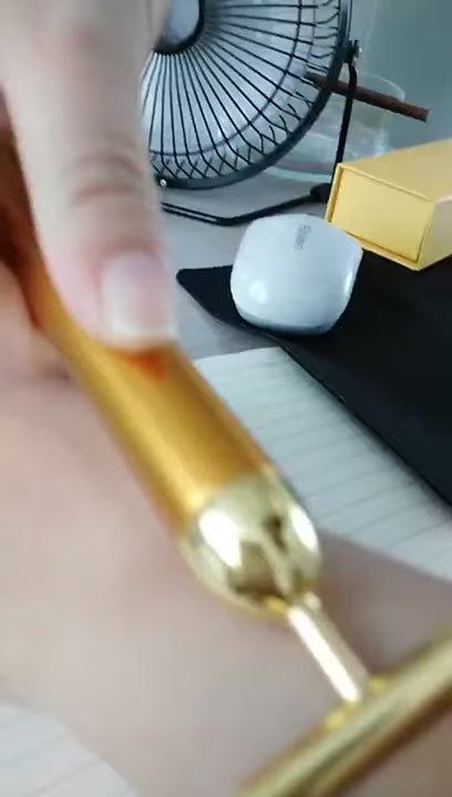 Gold Electric Beauty Stick Strong Vibration RF Facial Massager Slimming Tool Facial Tightening Tool